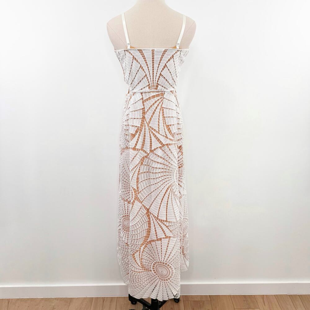 Jonathan Simkhai Jamie Dress White Fossil Guipure Lace Wedding Party LWD Size 12 - Picture 5 of 16